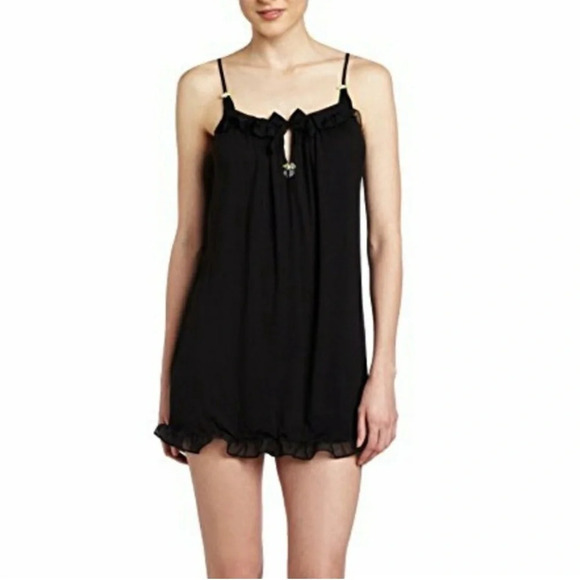 Betsey JohnsonY2k Black Night Gown Size Small Black T406 - Picture 1 of 12
